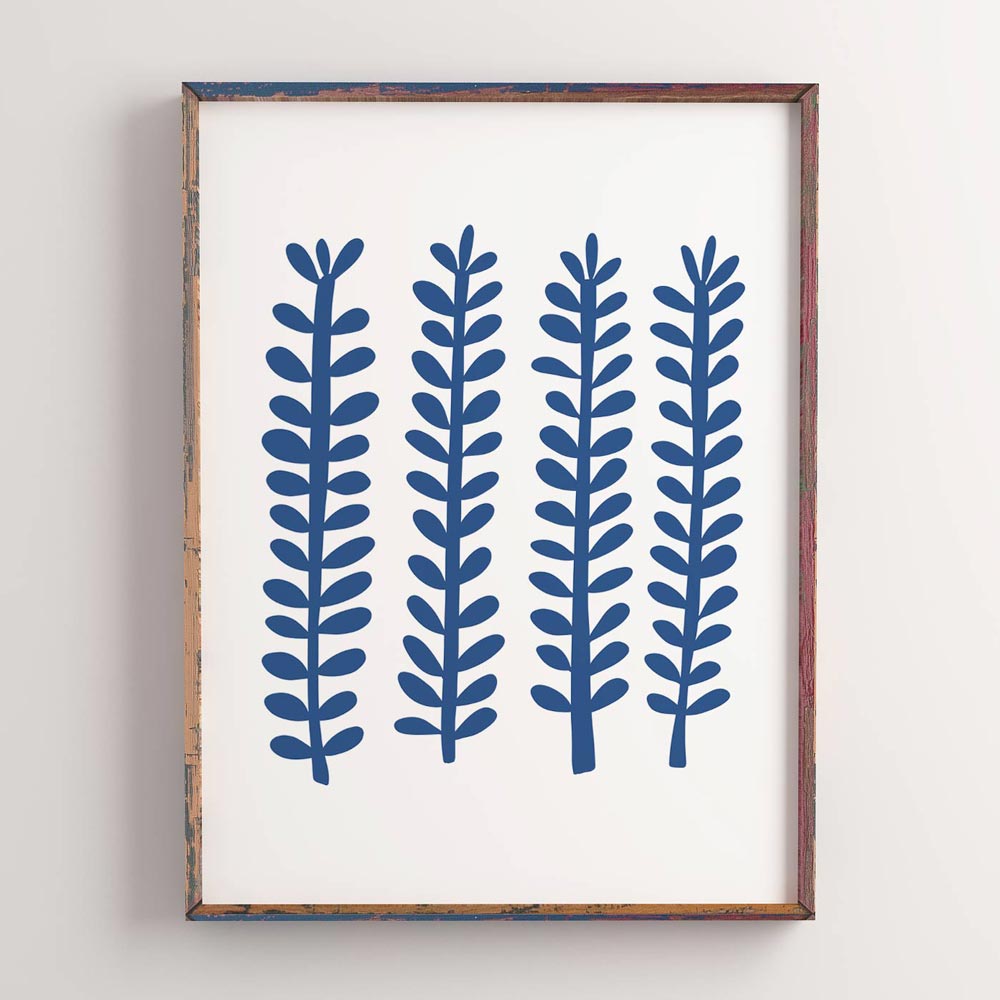 Scandinavian pattern art in frame