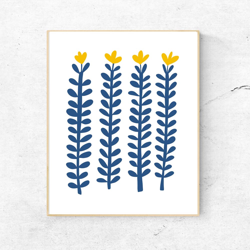 Scandi flowers printable art