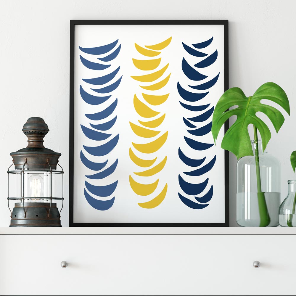 Mid century art in frame