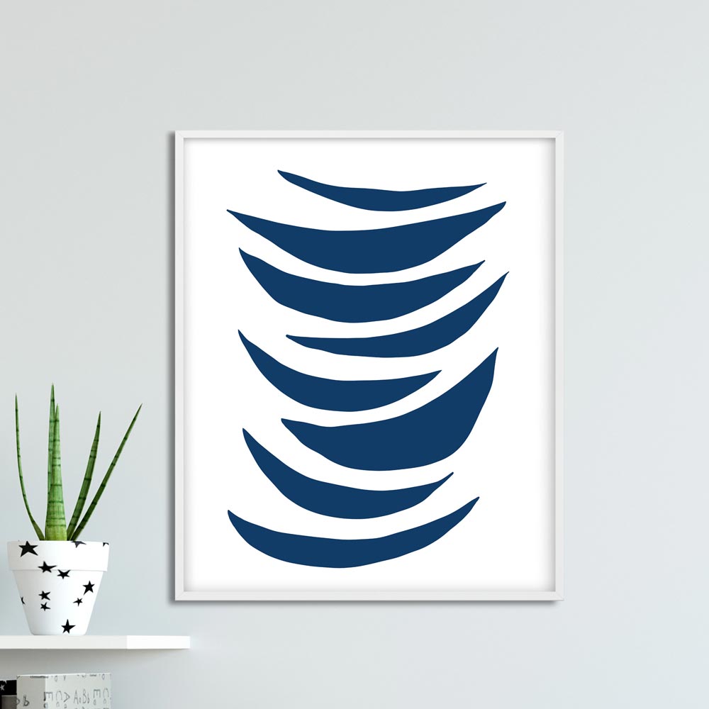 Half moons art in frame