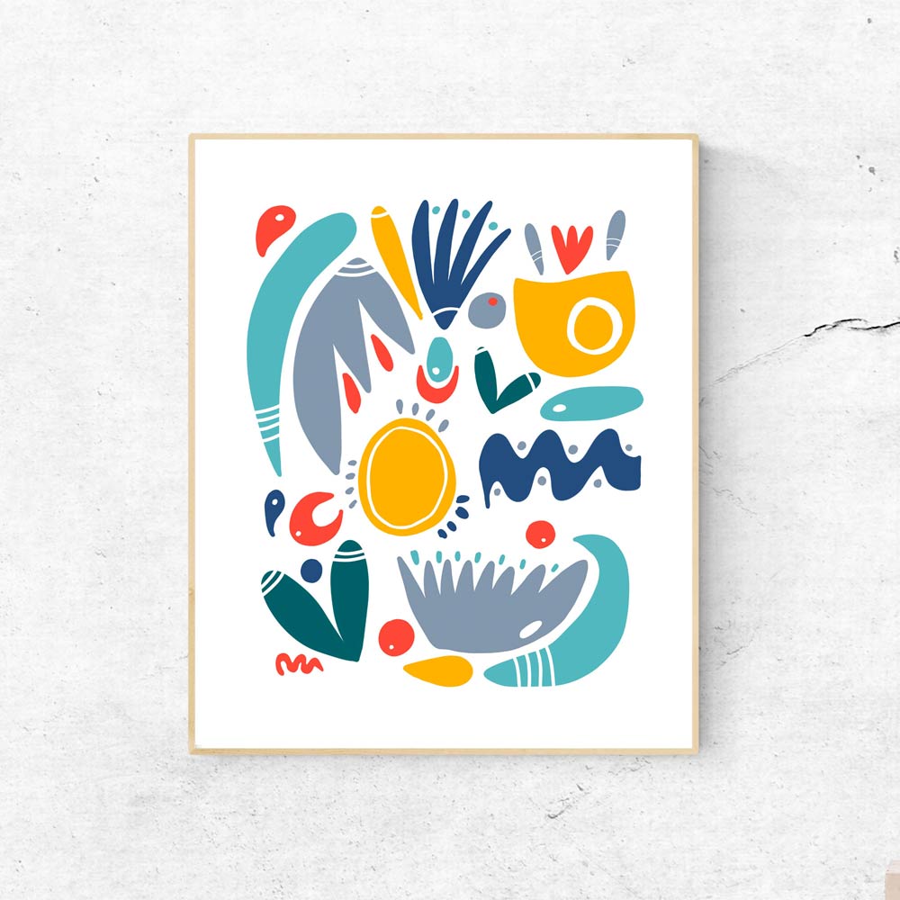 Shapes wall art printable detail