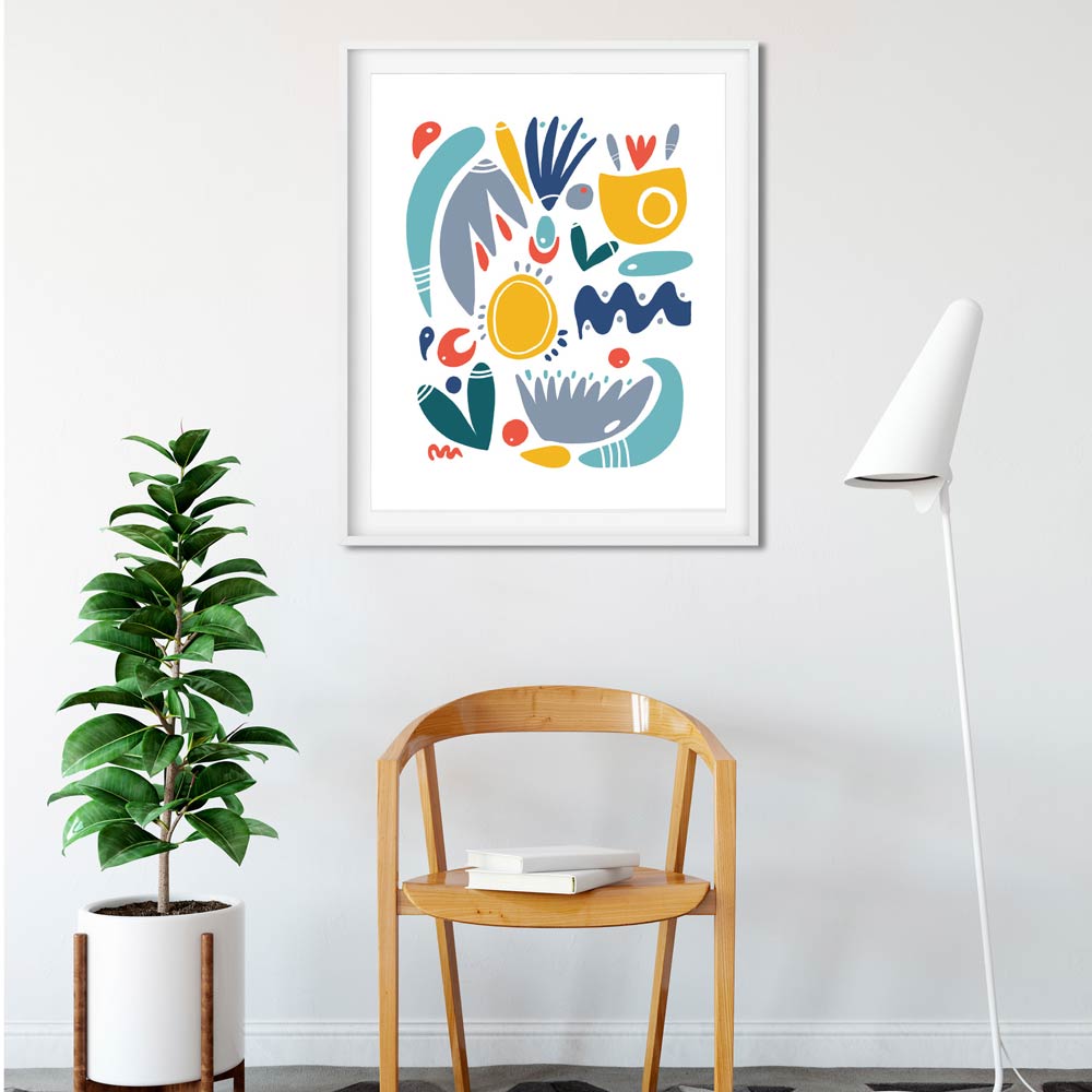 Shapes abstract art in frame