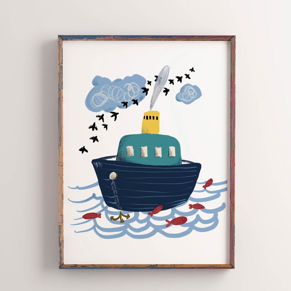 Little boat kids printable art