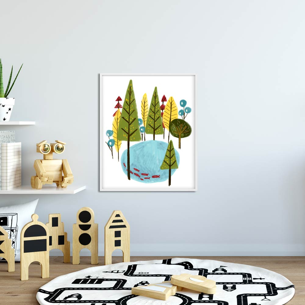 Forest nursery art in frame