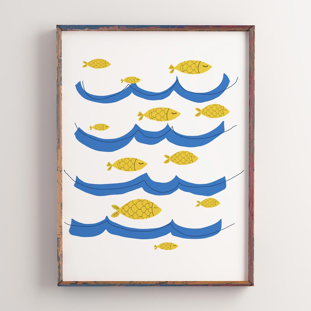 Ocean fish nursery art wall