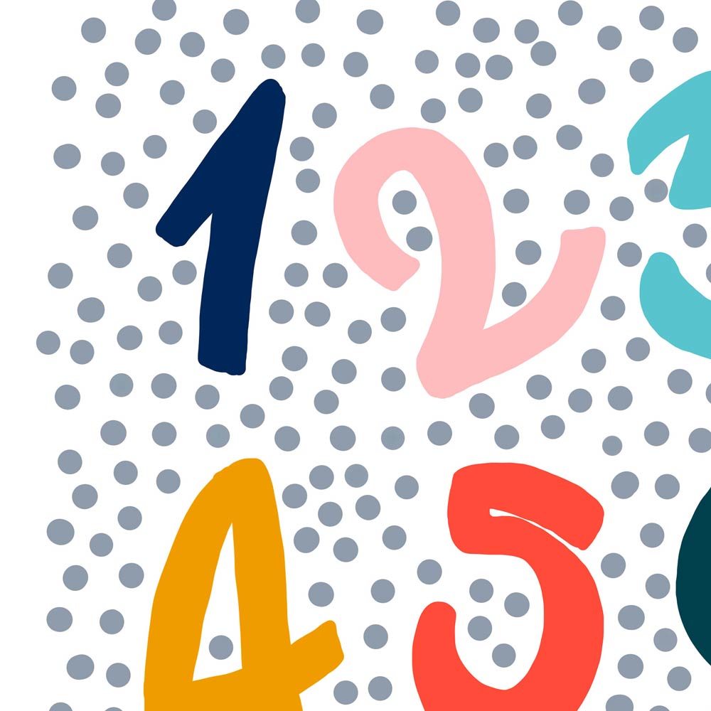 Numbers kids wall art detail