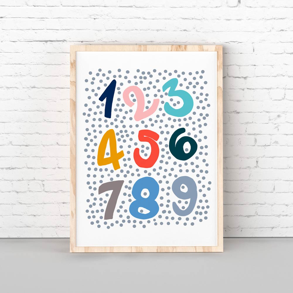 Numbers nursery printable wall art
