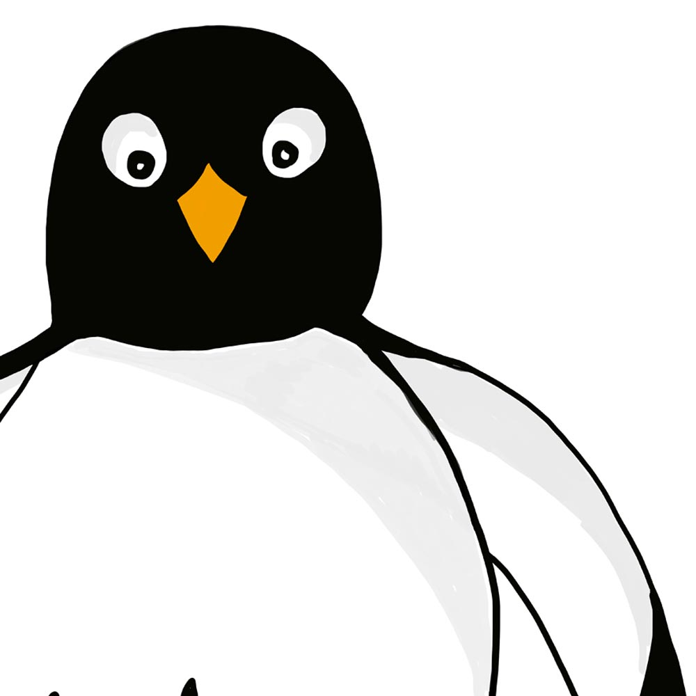 Penguin kids wall art detail