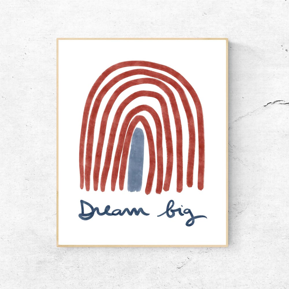 Rainbow nursery wall art detail