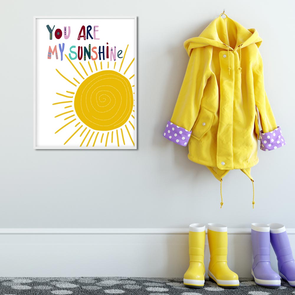 You are my sunshine kids art wall