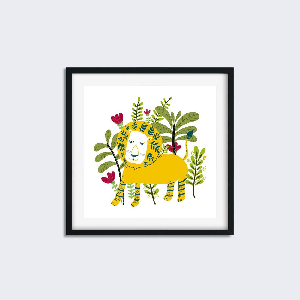 Yellow Lion nursery printable wall art