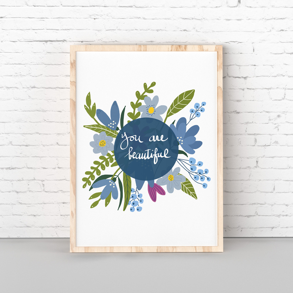 You are beautiful printable art frame