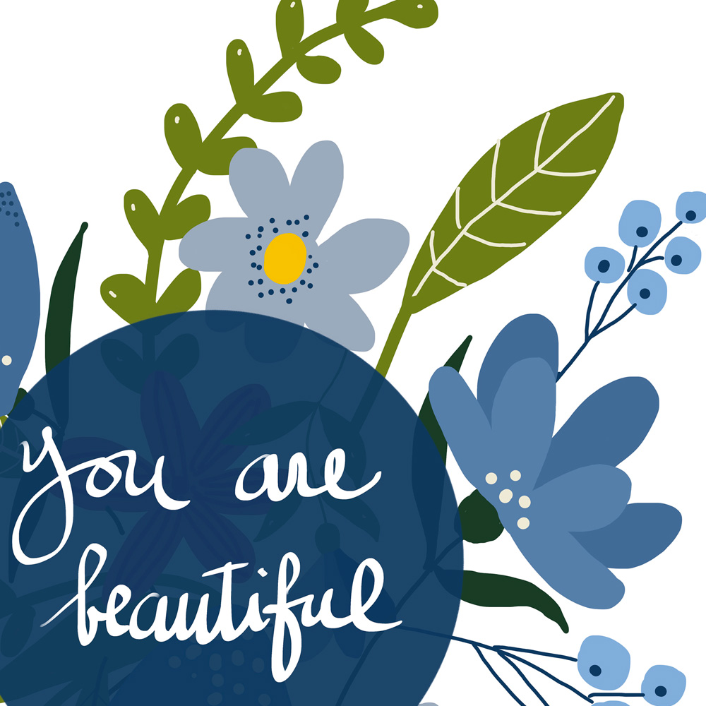 You are beautiful art wall detail