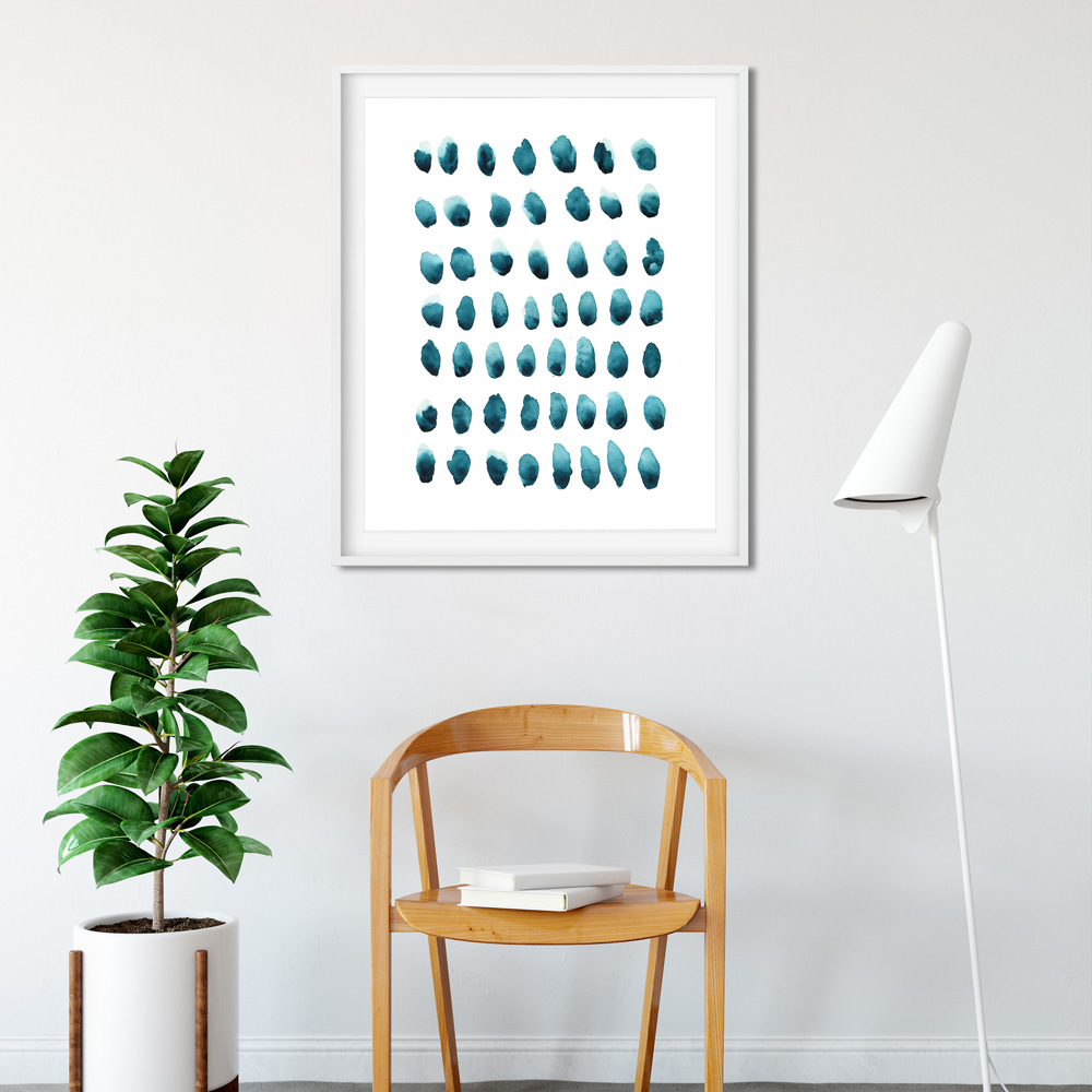 Abstract watercolor art in frame