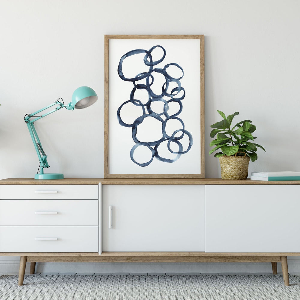 Blue rounds wall art