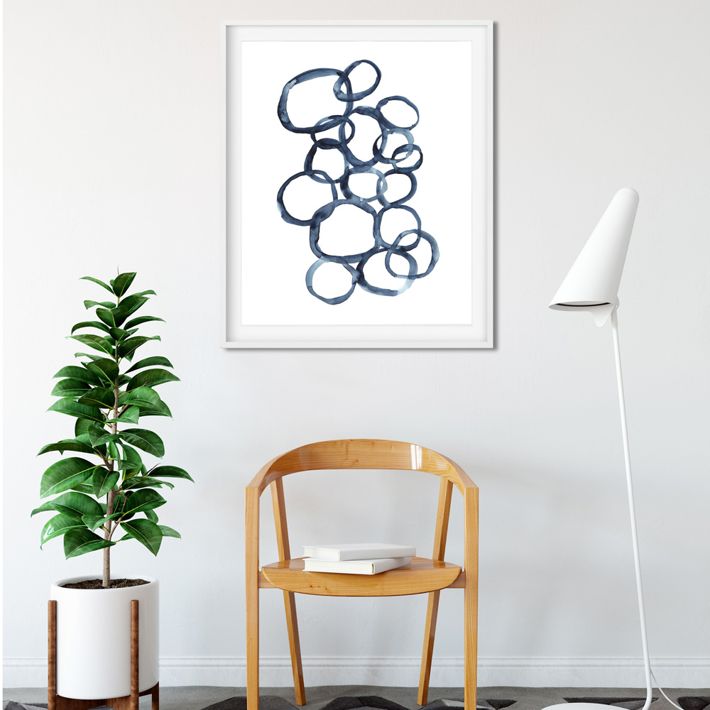 Blue rounds art detail