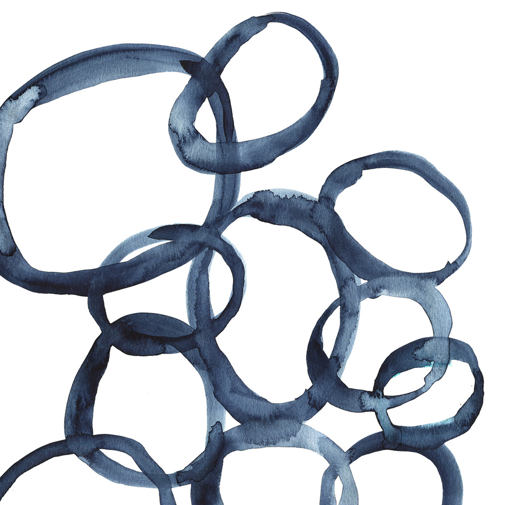 Blue rounds wall art printable detail