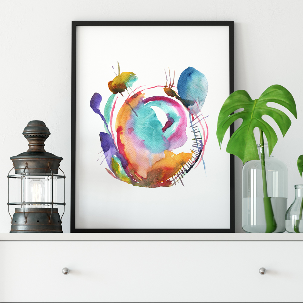 Watercolor abstract printable art
