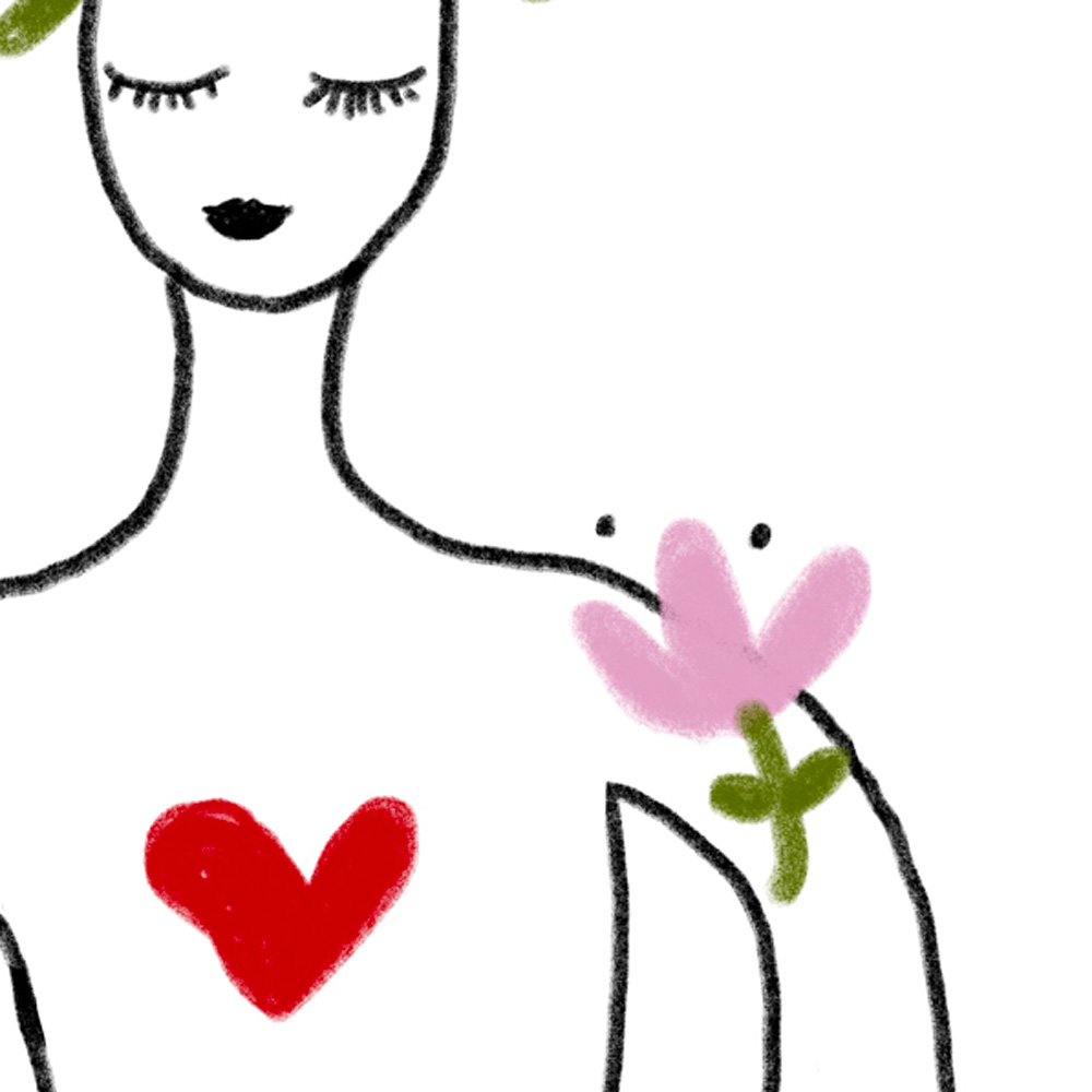 Printable yoga art detail