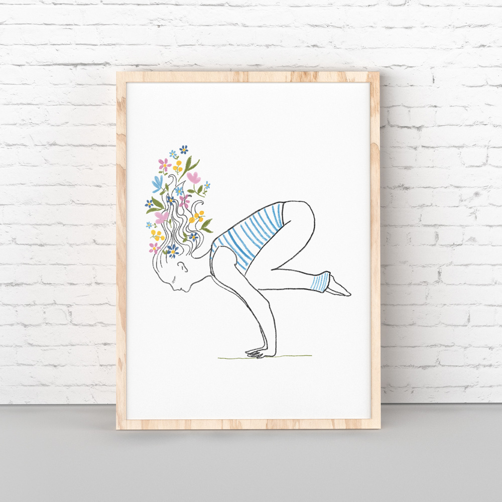 Hatha yoga asana poster wall art