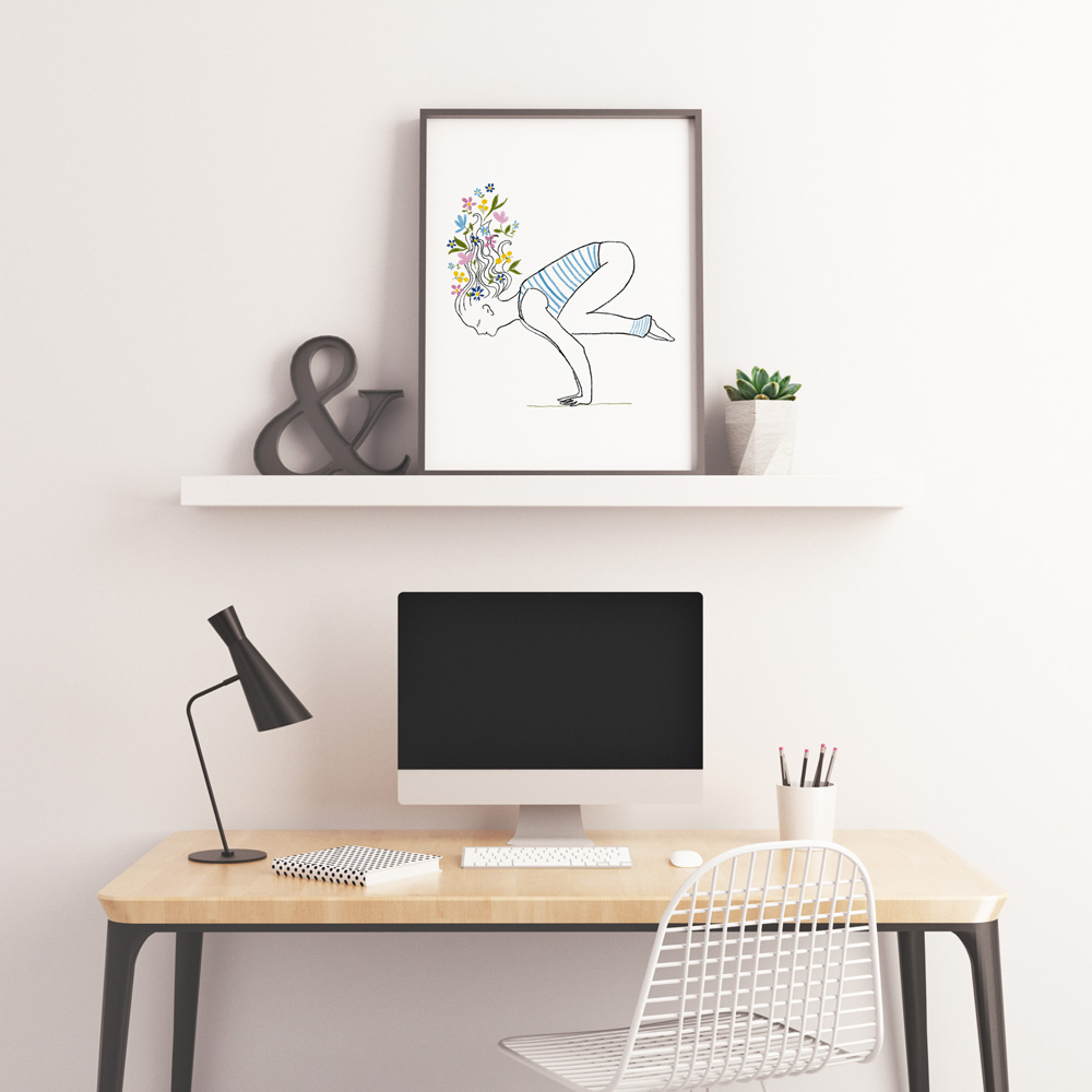 Hatha yoga asana art in detail