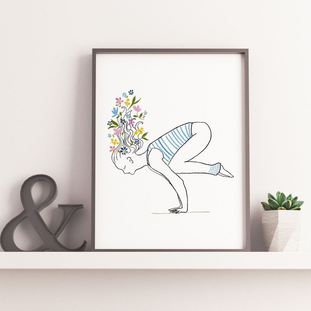 Hatha yoga asana poster printable wall art