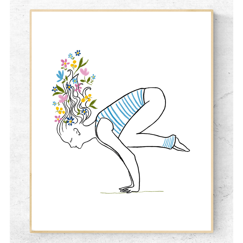 Hatha yoga asana printable art