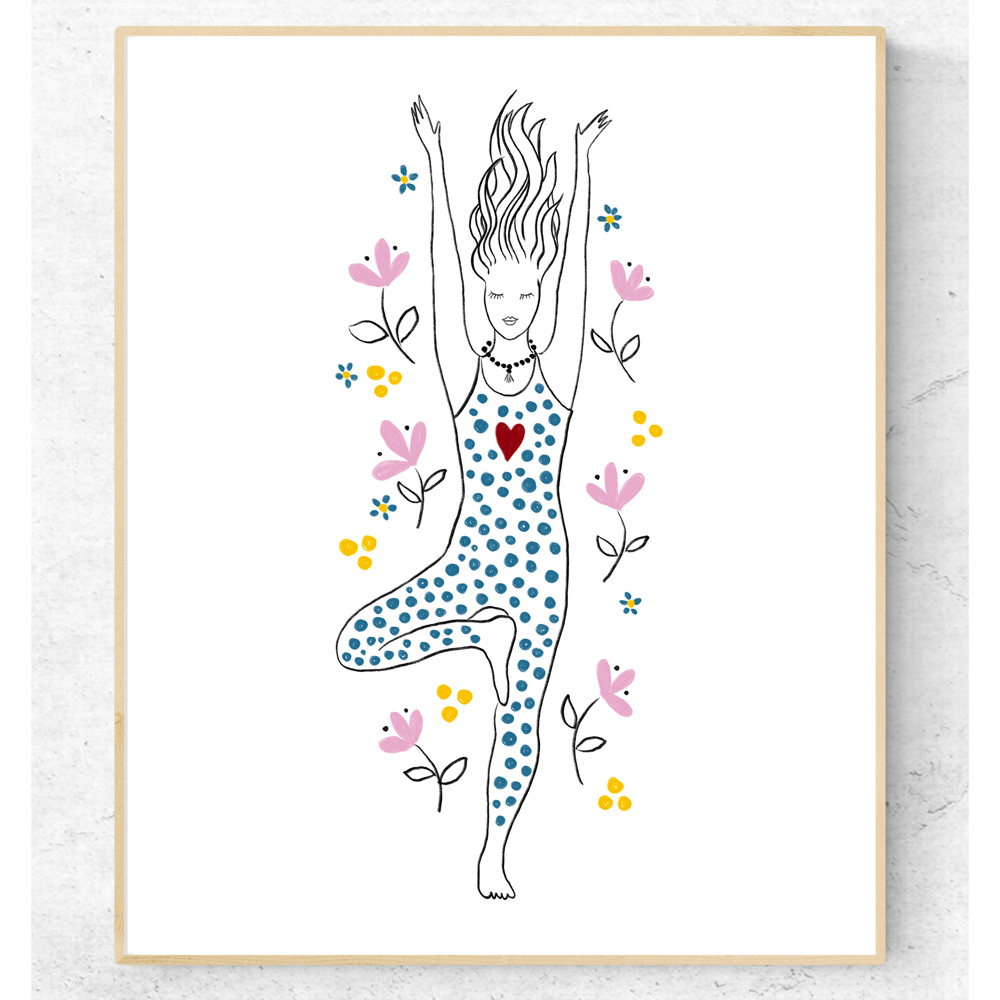 Yoga asana wall art