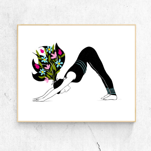 Yoga asana poster art