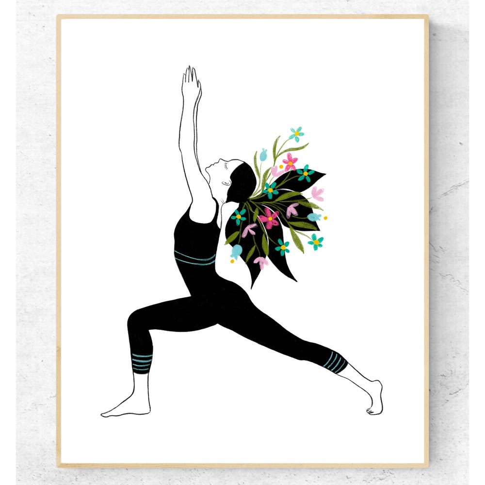 Yoga poster wall art in frame