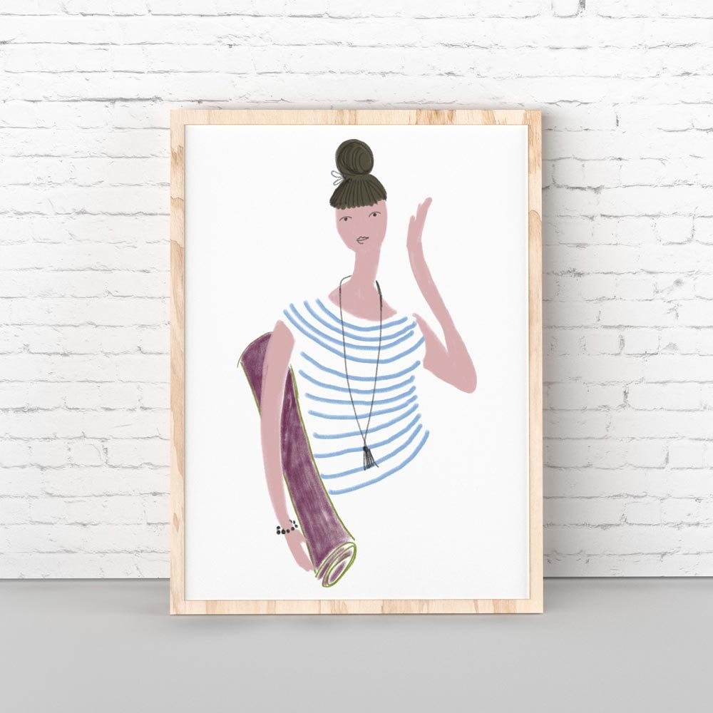 Yoga girl printable art