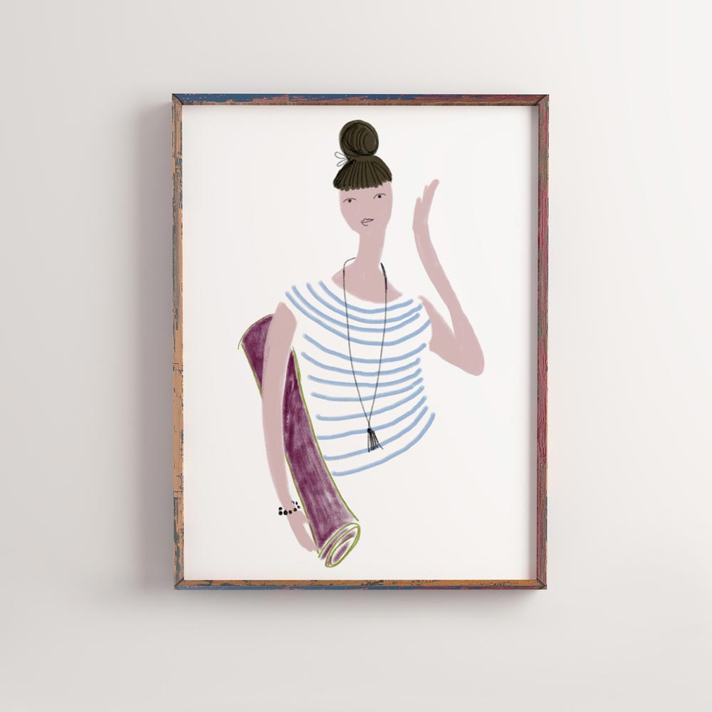 Yoga girl wall art in frame