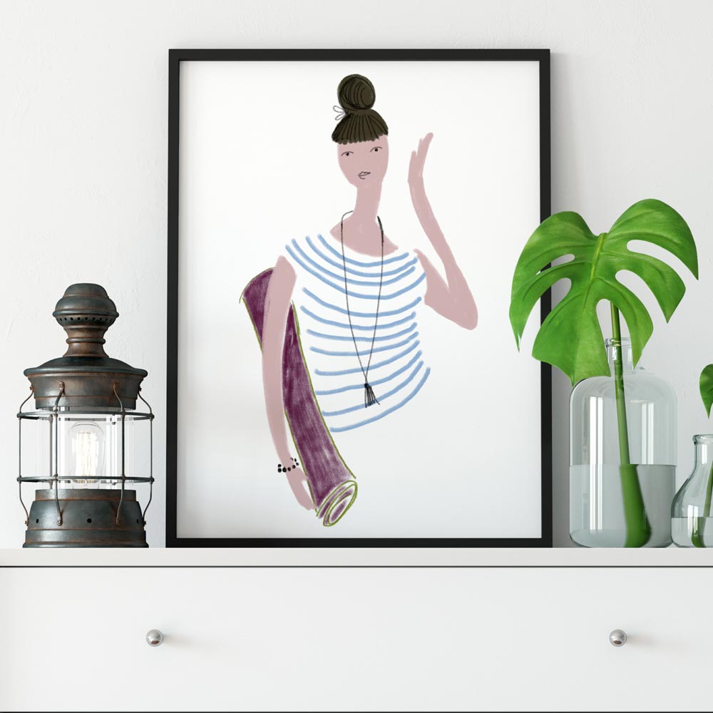 Yoga girl wall art decor