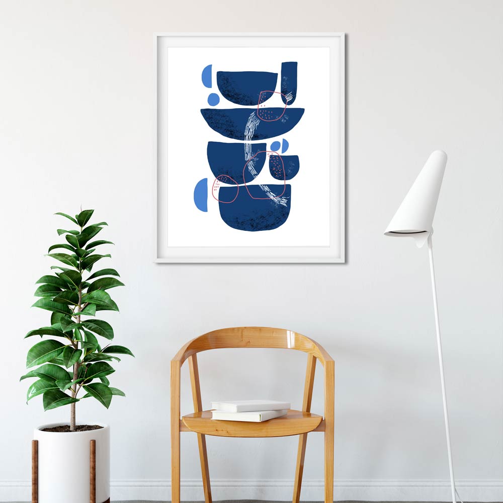 Blue Stones abstract wall art