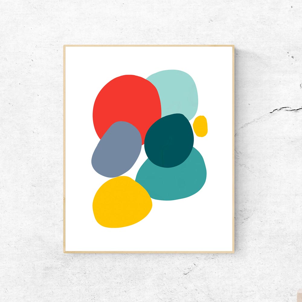 Colorful Stones abstract wall art