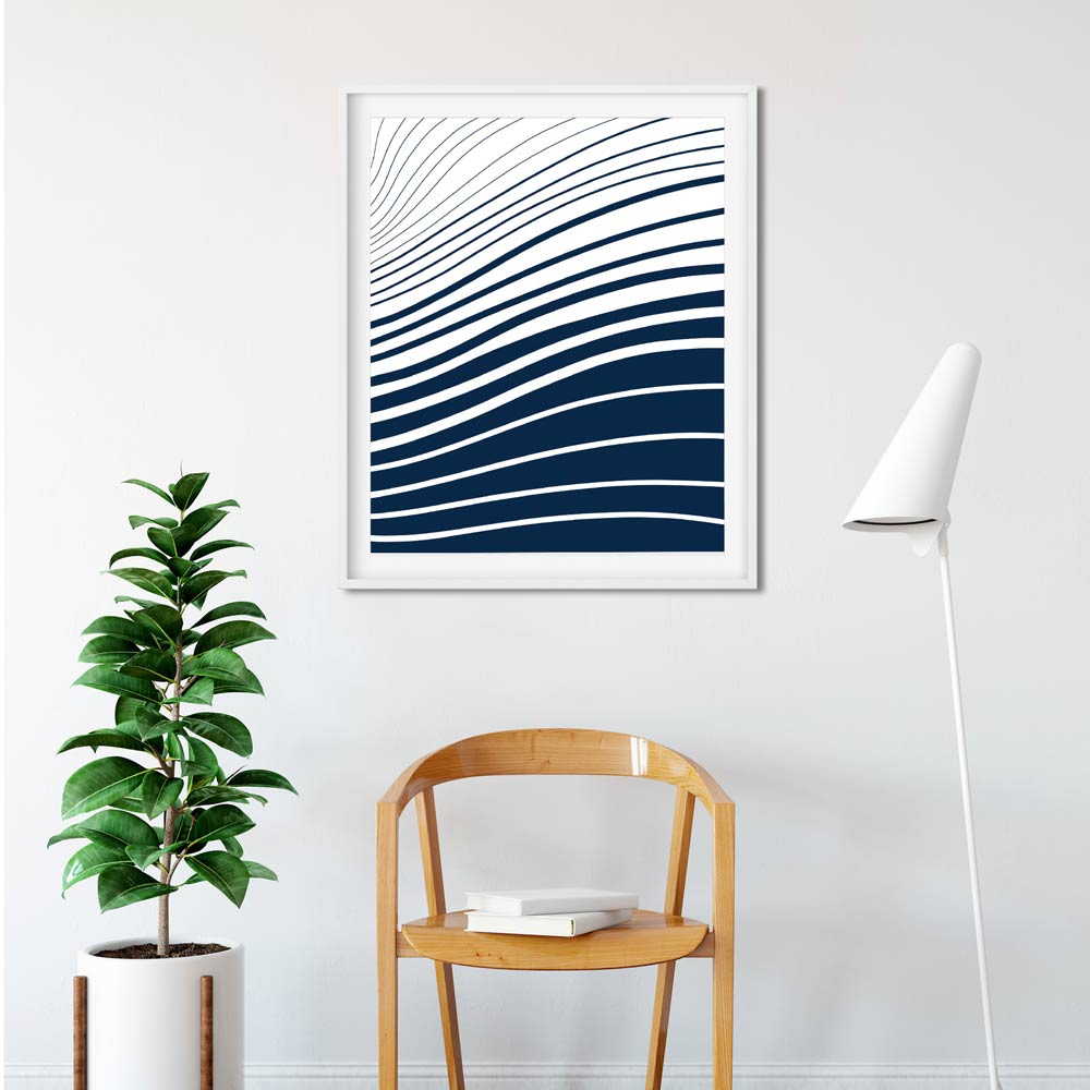 Blue and white waves wall art printable