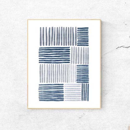 Blue stripes abstract art