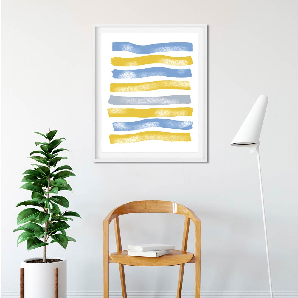 Blue Yellow Stripes wall art